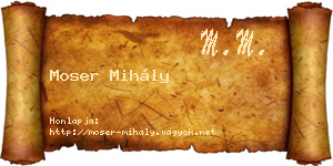 Moser Mihály névjegykártya